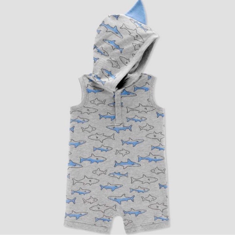 🤡Carter's Just One You Shark Romper🤡 - Picture 1 of 3